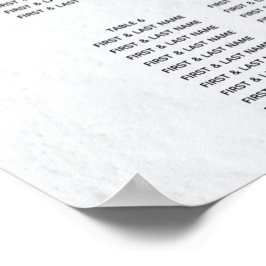 Bougainvillea Greek Island Wedding Seding Chart Poster (Hoek)