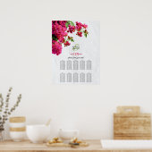 Bougainvillea Greek Island Wedding Seding Chart Poster (Keuken)
