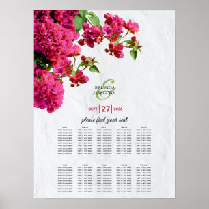 Bougainvillea Greek Island Wedding Seding Chart Poster