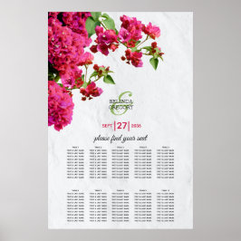 Bougainvillea Greek Island Wedding Seding Chart Poster