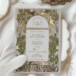 Bougainvillea Green Gold Wedding Art Nouveau Mucha Folie Uitnodiging<br><div class="desc">Art Nouveau Floral Green & Gold Wedding Invitations van Alphonse Mucha in een romantisch en griezelig ontwerp met Real Gold Foil. Victoriaans bloei vult klassieke art decofonts aan. Voer je aangepaste gegevens in en je bent klaar. Als u het ontwerp verder wilt wijzigen, klikt u op de blauwe knop "Aanpassen"....</div>