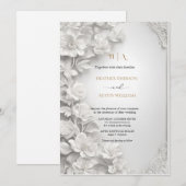 Bougainvillea Green Gold Wedding Art Nouveau Mucha Kaart (Voorkant / Achterkant)