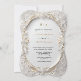 Bougainvillea Green Gold Wedding Art Nouveau Mucha Kaart