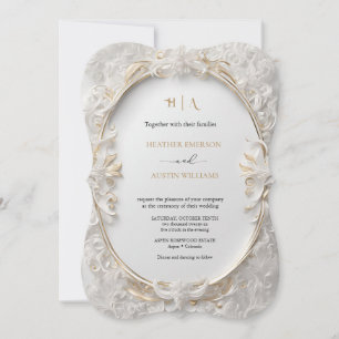 Bougainvillea Green Gold Wedding Art Nouveau Mucha Kaart