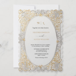 Bougainvillea Green Gold Wedding Art Nouveau Mucha Kaart