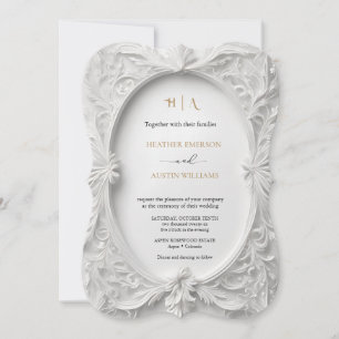 Bougainvillea Green Gold Wedding Art Nouveau Mucha Kaart