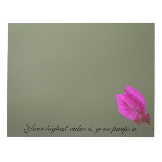 Bougainvillea Inspirerend Purpose Quote Notitieblok (Voorkant)