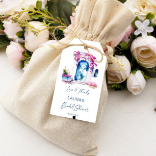 Bougainvillea Mediterraan vrijgezellenfeest gunst Cadeaulabel