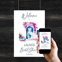 Bougainvillea Mediterraan vrijgezellenfeest welkom Poster