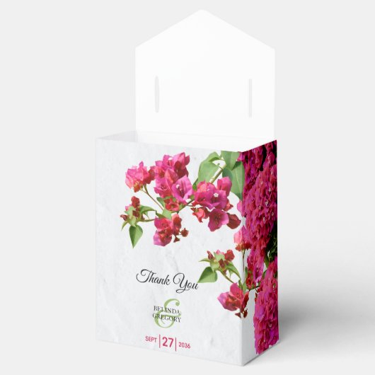Bougainvillea Mediterranean Greek Island Wedding Bedankdoosjes (Geopend)