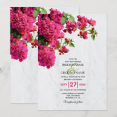 Bougainvillea Mediterranean Greek Island Wedding Kaart (Voorkant / Achterkant)