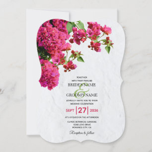 Bougainvillea Mediterranean Greek Island Wedding Kaart