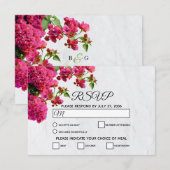 Bougainvillea Mediterranean Greek Island Wedding RSVP Kaartje (Voorkant / Achterkant)