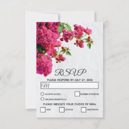 Bougainvillea Mediterranean Greek Island Wedding RSVP Kaartje