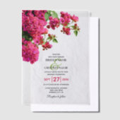 Bougainvillea Mediterranean Greek Island Wedding Vellum Uitnodigingen (Offset)