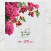 Bougainvillea Mediterranean Greek Island Wedding Wijn Etiket (Enkel label)