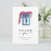 Bougainvillea Minimalist Destination Wedding Bedankkaart (Staand voorkant)
