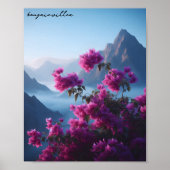 bougainvillea natuur blauwe lucht poster (Voorkant)