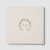 Bougainvillea Navy Blauw Goud Bruiloft Art Nouveau Gastenboek (Achterkant)