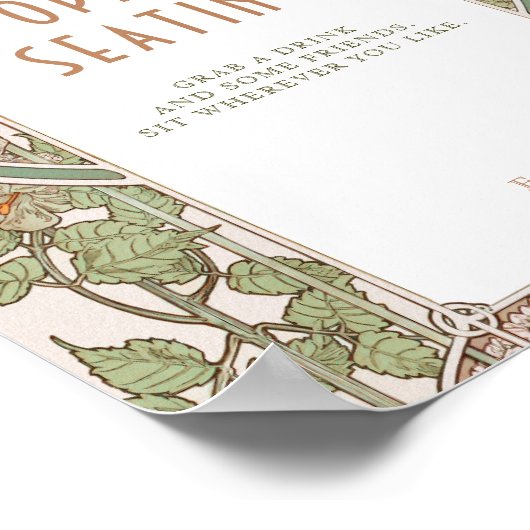 Bougainvillea Open Seating Sign  Retro Poster (Hoek)