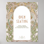 Bougainvillea Open Seating Sign  Retro Poster (Voorkant)