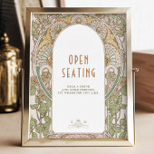 Bougainvillea Open Seating Sign  Retro Poster