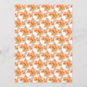 Bougainvillea oranje waterverf trouwbar menu (Achterkant)