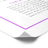 Bougainvillea paarse bruiloft 16 zitplaatsindeling poster (Hoek)