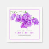 Bougainvillea paarse mauve waterverf bruiloft servet (Voorkant)