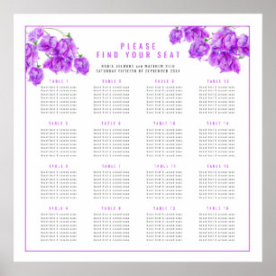 Bougainvillea paarse trouw 16 zitplaatsindeling ta poster