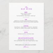 Bougainvillea paarse waterverf trouwbar menu (Voorkant)