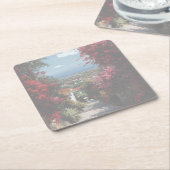 Bougainvillea path | Acrylic Kartonnen Onderzetters (Schuin)