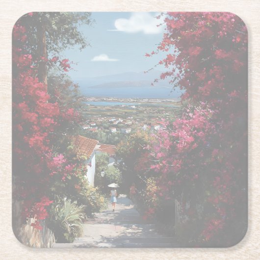 Bougainvillea path | Acrylic Kartonnen Onderzetters (Voorkant)