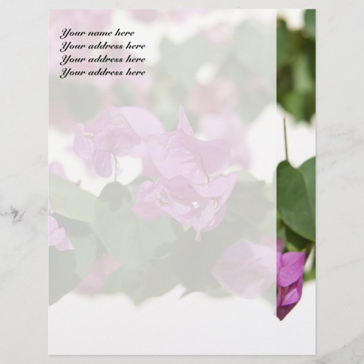 Bougainvillea Persoonlijk Briefpapier Custom Briefhoofd (Voorkant)