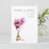Bougainvillea Photo Summer Wedding Save The Date (Staand voorkant)