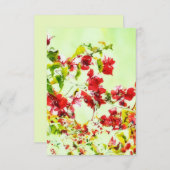 Bougainvillea Pink Flower Art Flat Note Kaart (Voorkant / Achterkant)