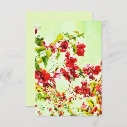 Bougainvillea Pink Flower Art Flat Note Kaart (Voorkant / Achterkant)