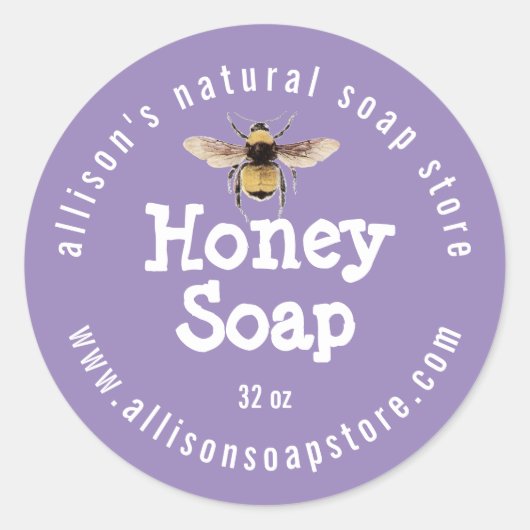 Bougainvillea Purple Honey Soap Ronde Sticker (Voorkant)