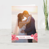 Bougainvillea rode waterverf bruiloft bedankt kaart (Voorkant)