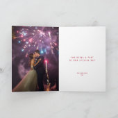 Bougainvillea rode waterverf bruiloft bedankt kaart (Binnen)