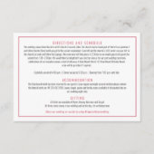 Bougainvillea rode waterverf huwelijksdetails informatiekaartje (Voorkant)