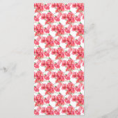 Bougainvillea rood roze waterverf bruiloft menu (Achterkant)