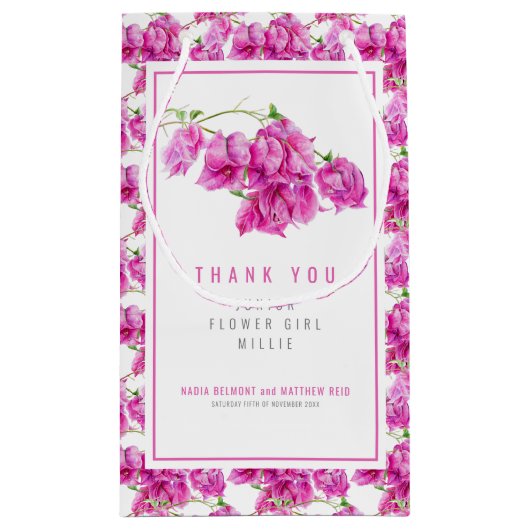 Bougainvillea roze bloem meisje jr. bruiloft gunst klein cadeauzakje (Achterkant)