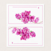 Bougainvillea roze bruiloft gast plaats tentkaarte kaart (Buitenkant ongevouwen)