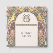 Bougainvillea Roze Groen Goud Huwelijk Gastenboek (Voorkant)