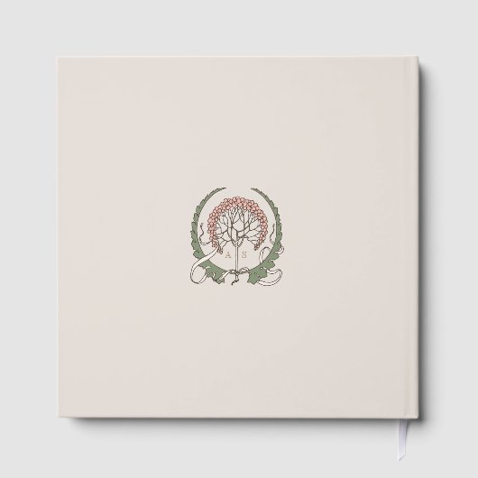 Bougainvillea Roze Groen Goud Huwelijk Gastenboek (Achterkant)