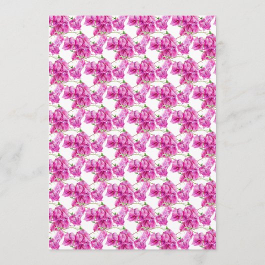 Bougainvillea roze paarse waterverf bruiloft bar menu (Achterkant)