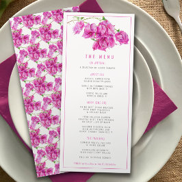 Bougainvillea roze paarse waterverf bruiloft menu