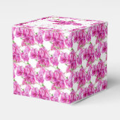 Bougainvillea roze waterverf bruiloft bedankdoosjes (Voorkant Zijde)