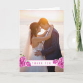 Bougainvillea roze waterverf bruiloft dank u kaart (Voorkant)